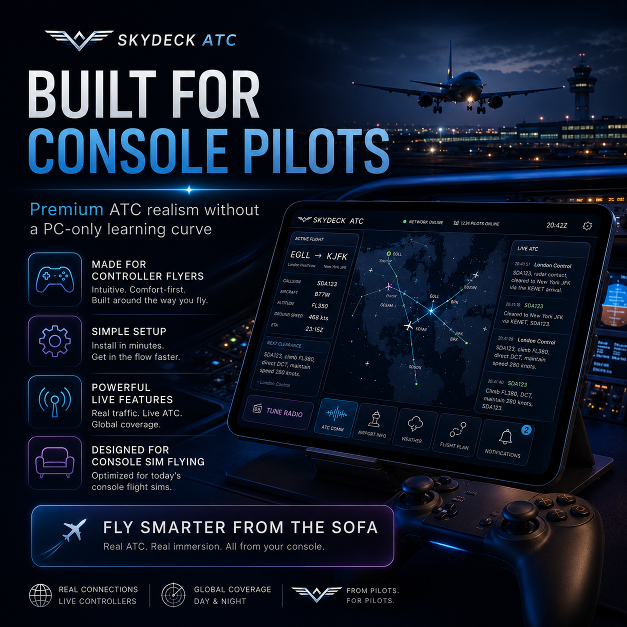 SkyDeck ATC built for console pilots
